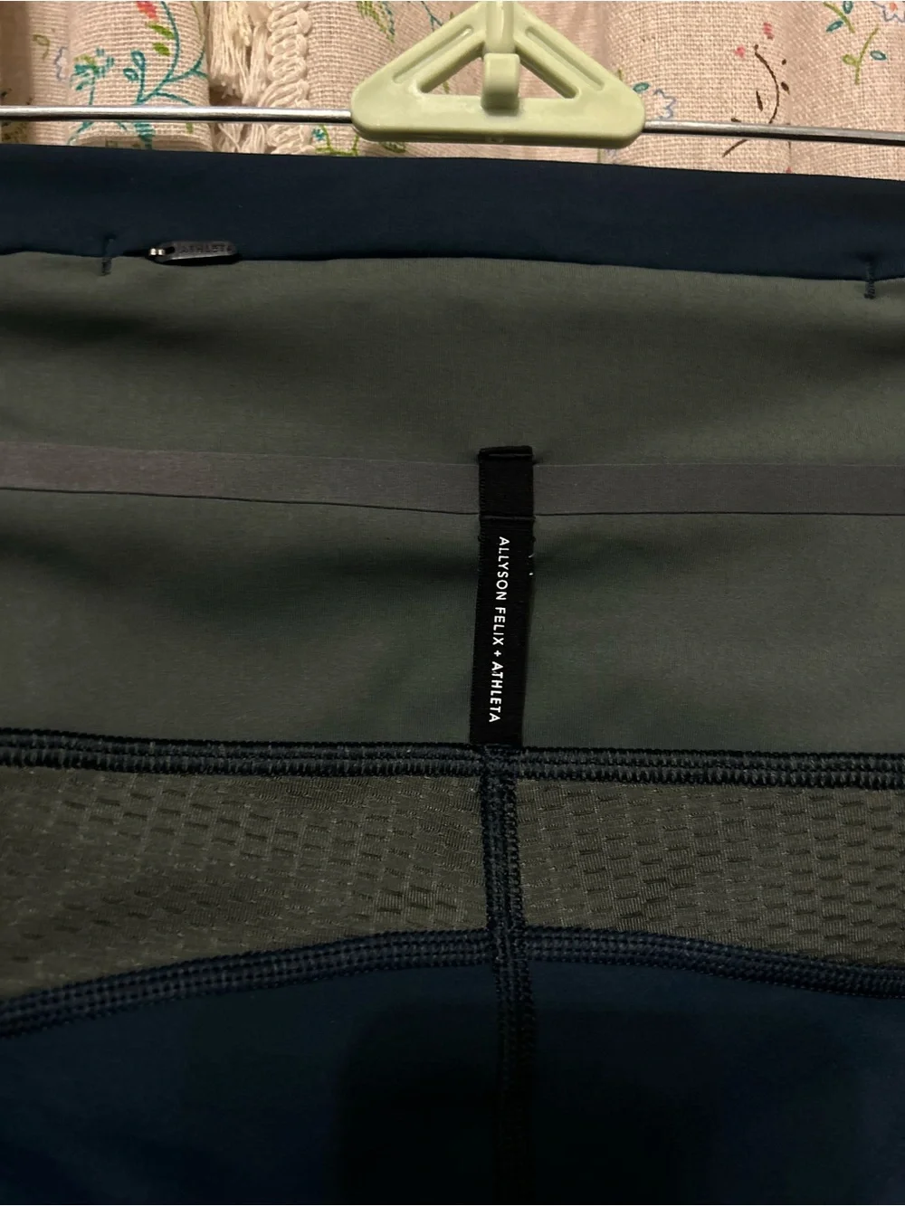 Athleta x Allyson Felix Crop Leggings 3X Navy Mesh Panel Capri‎ Leggings